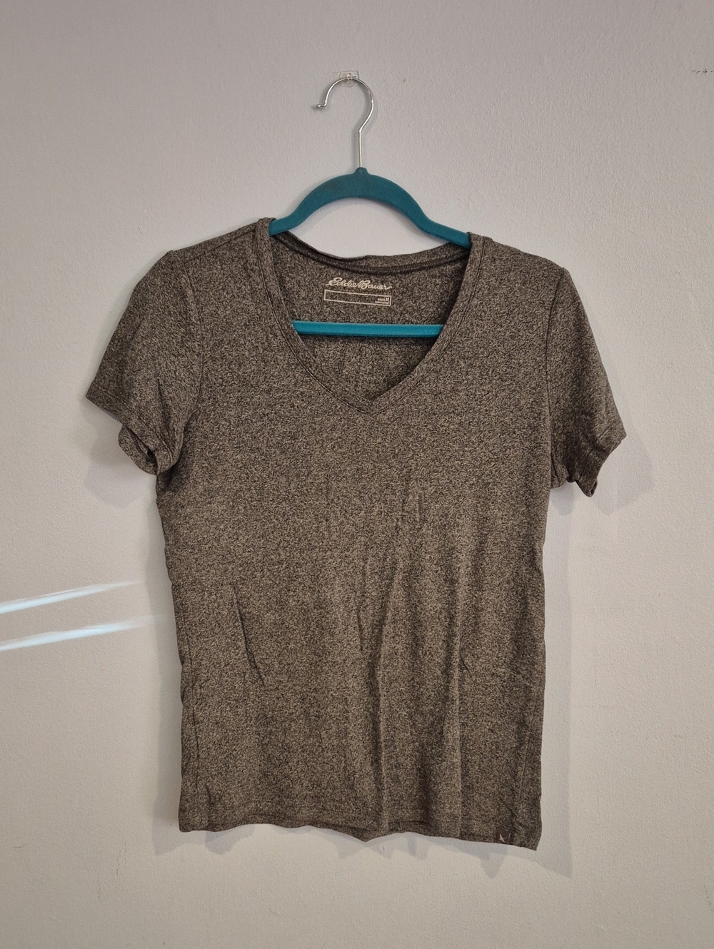 Eddie Bauer Women's V-Neck Short Sleeve Tee - Heather Gray